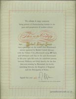Certificate of travel on the world's first hovercraft passenger service